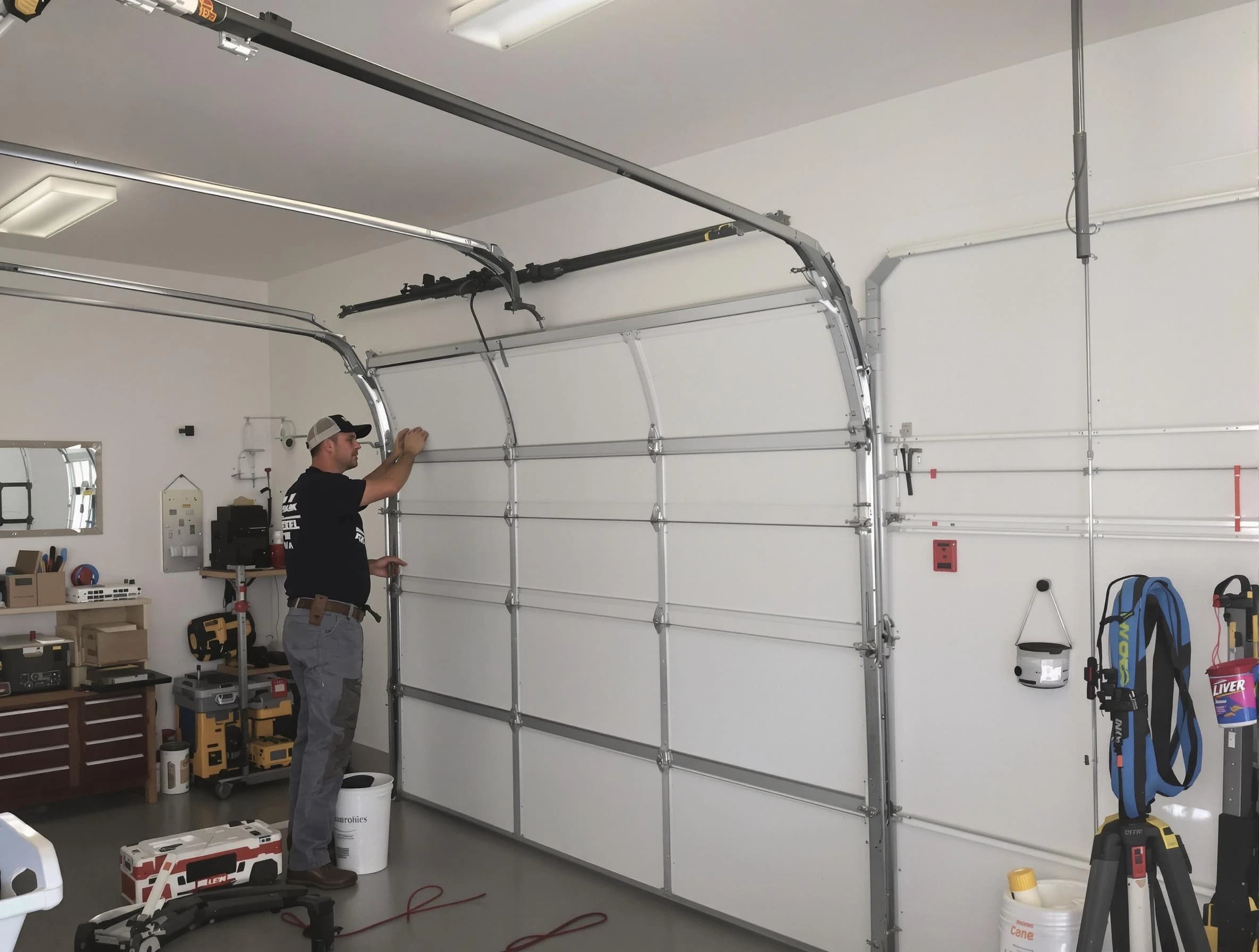 Nashville Garage Door Repair team installing new garage door in Nashville