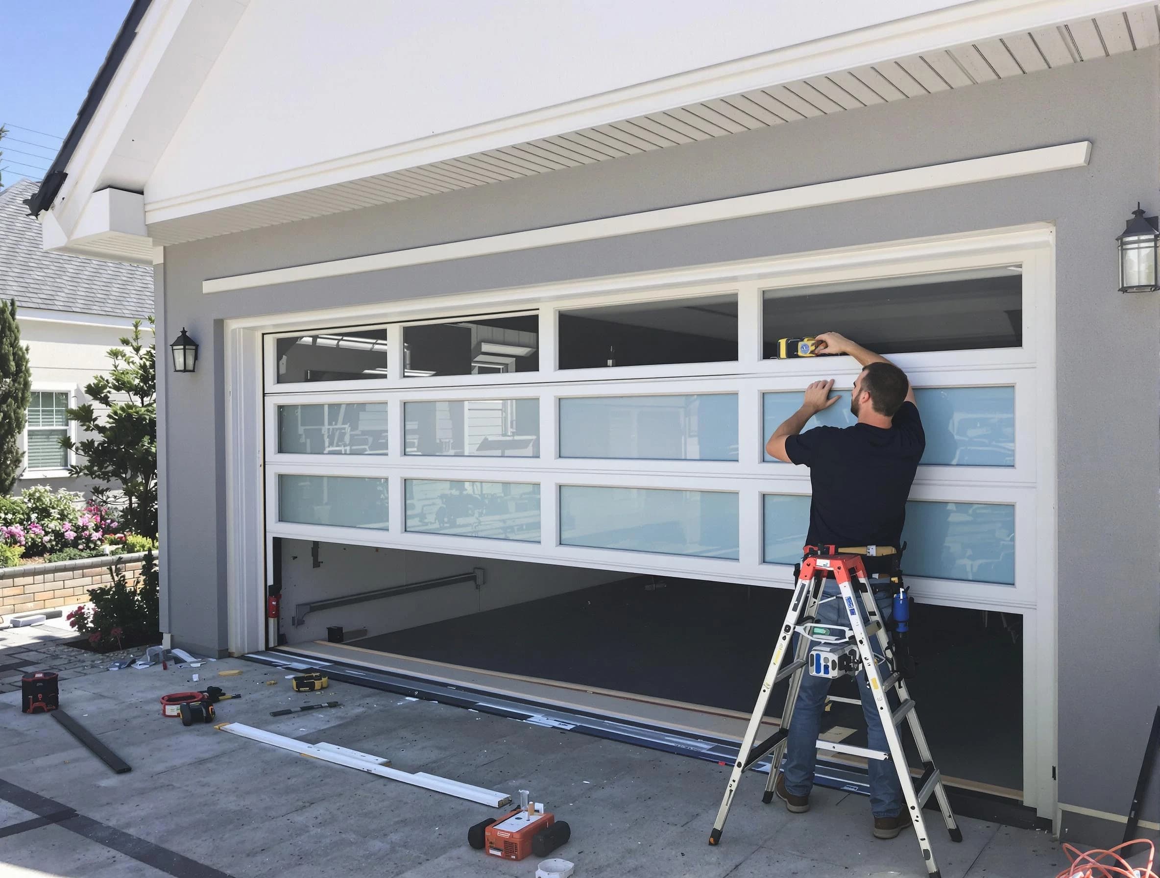 Nashville Garage Door Repair team performing garage door replacement in Nashville