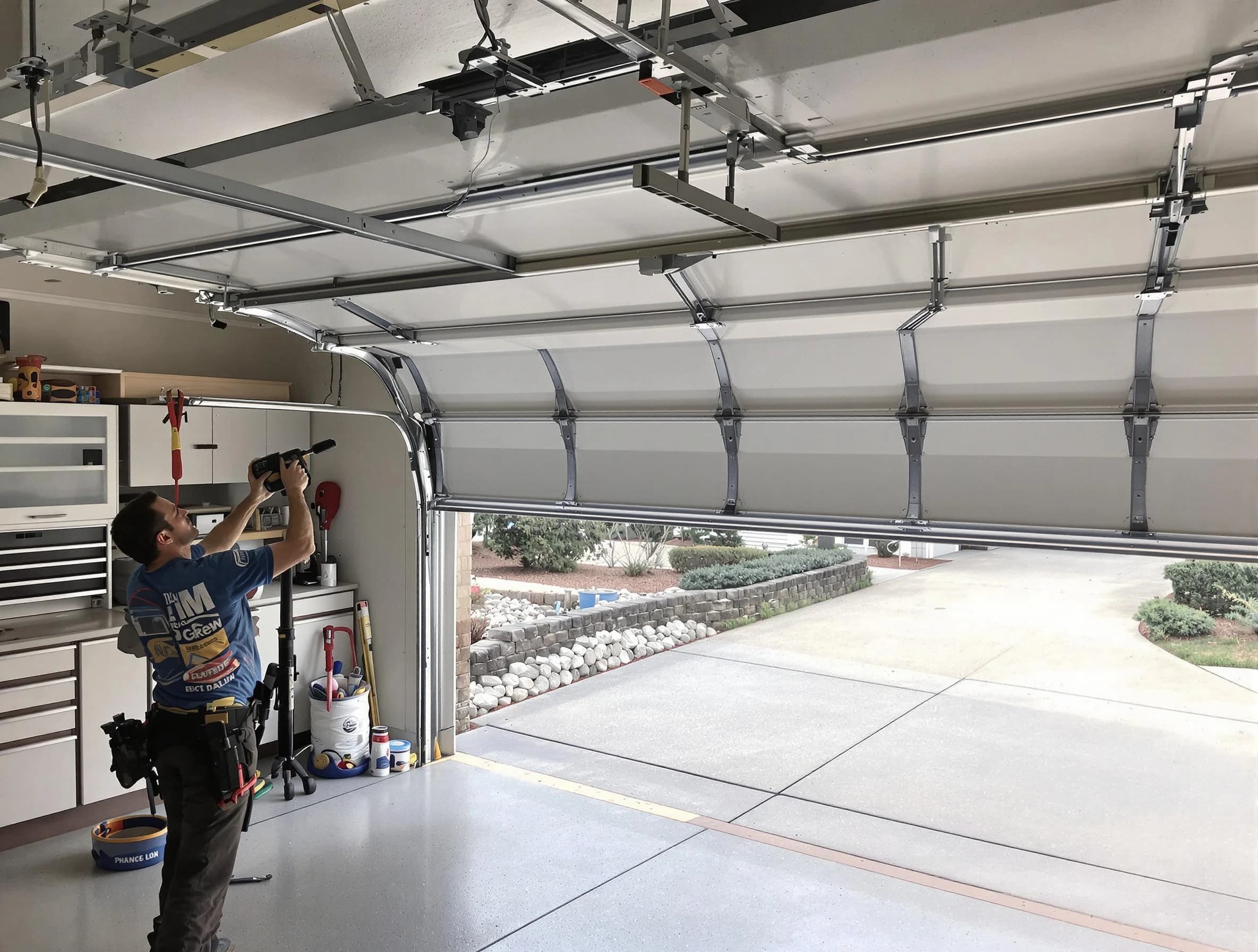 Garage door track repair service by Nashville Garage Door Repair in Nashville