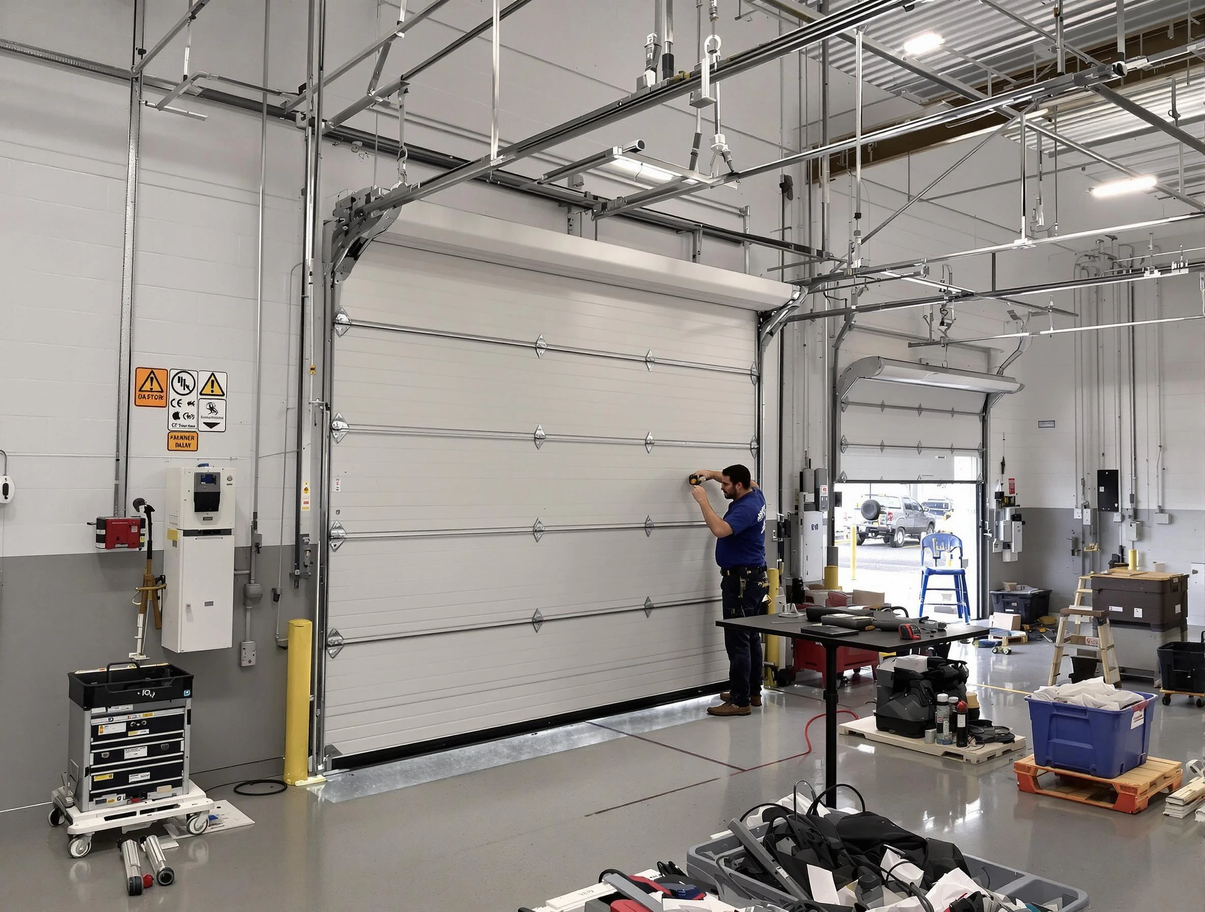 Commercial garage door repair being performed by Nashville Garage Door Repair expert in Nashville
