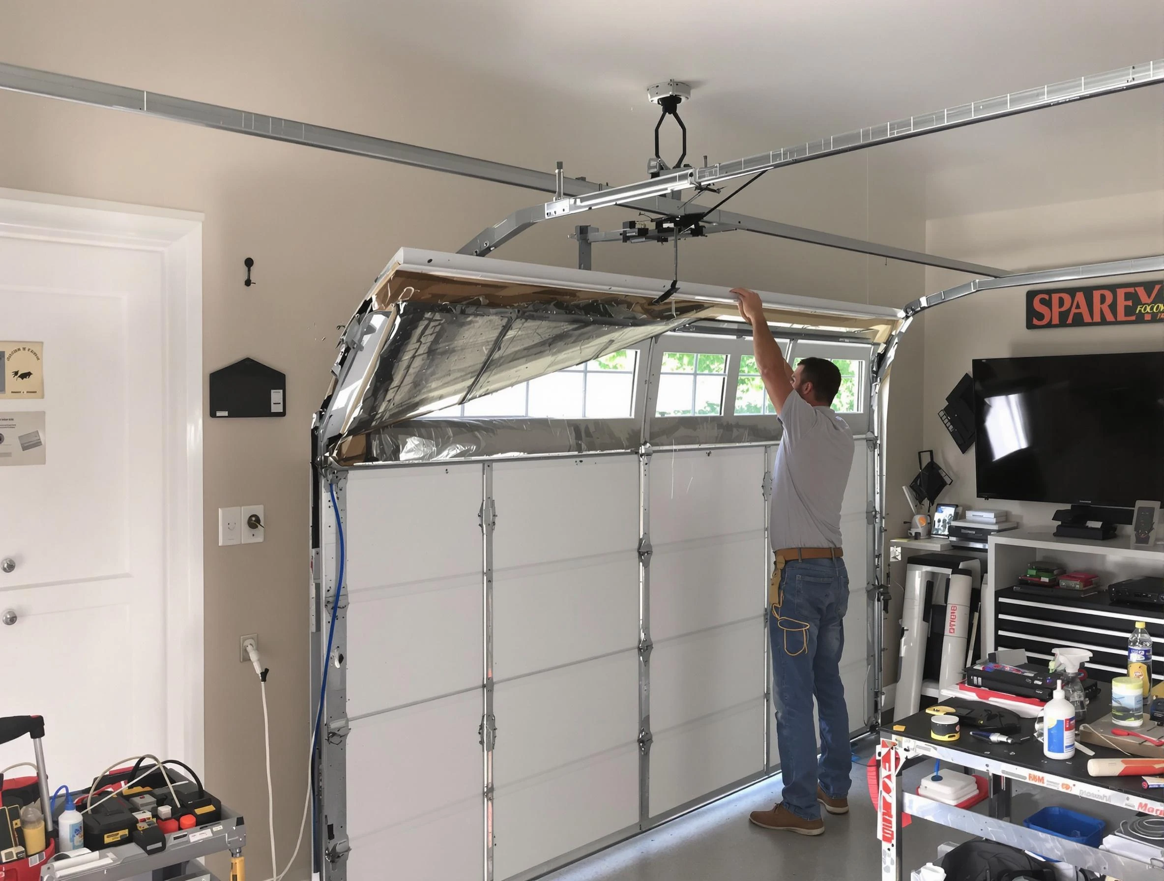Garage door section replacement by Nashville Garage Door Repair in Nashville