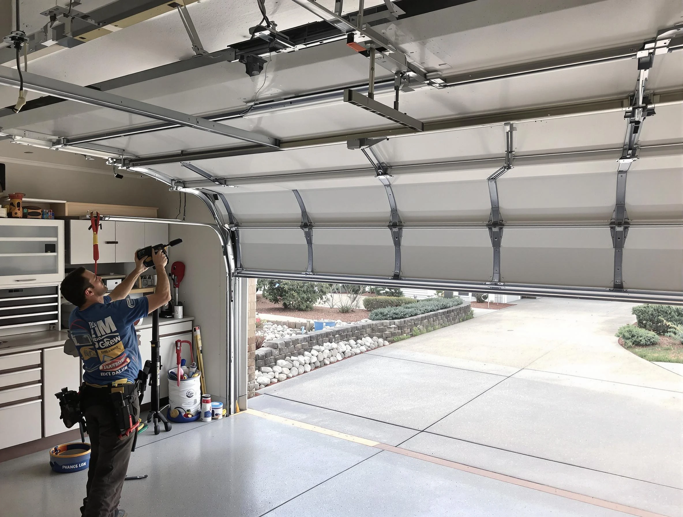 Garage door track repair service by Nashville Garage Door Repair in Nashville